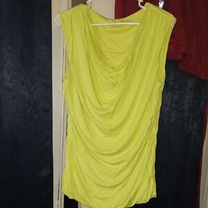 Maurices Chartreuse Sleeveless Drape Top